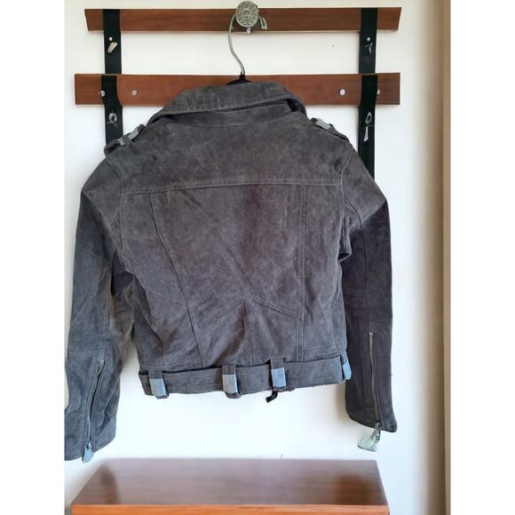 (60% OFF) NWT Blank NYC Genuine Suede Motorcycle Jacket in French Grey - Picture 4 of 4
